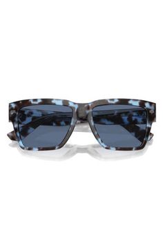 A retro-inspired silhouette brings back the old-school vibe in these sleek square sunglasses fitted with UV-protective lenses. 55mm lens width; 18mm bridge width; 145mm temple length 100% UV protection Prescription-compatible Acetate Made in Italy Retro Blue Wayfarer Sunglasses, Blue Square Frame Sunglasses With Tinted Lenses, Blue Mirrored Lenses Square Frame Sunglasses, Blue Square Frame Sunglasses With Mirrored Lenses, Retro Blue Polarized Sunglasses, Retro Blue Sunglasses With Polarized Lenses, Retro Blue Square Frame Sunglasses, Modern Blue Square Frame Sunglasses, Modern Blue Rectangular Sunglasses