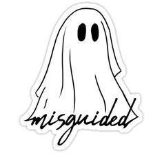 a sticker with the word misgided written in black ink on a white background