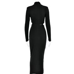 Indulge in elegance with our Elegant Bodycon Party Evening Dress. Crafted with luxurious fabrics and a form-fitting design, this dress is perfect for any special occasion. Make a statement and turn heads at your next party or event. Elevate your style and sophistication with this must-have dress. Elasticity: Slight Stretch Sleeve Style: regular Fabric Type: Polyester Pattern Type: Solid Fit Type: Slim Silhouette: Sheath Neckline: Turtleneck Decoration: hollow out Style: Sexy & Club Dresses Length: Ankle-Length Material: Silk Material: Polyester Closure Type: Pullover Type: regular Material Composition: Natural Fiber Waistline: Natural Sleeve Length(cm): Full Gender: WOMEN Bodycon Dress For Date Night Evening, Chic High Neck Long Sleeve Dress For Night Out, Chic Long Sleeve High Neck Dress For Night Out, Fitted Bodycon Dress For Date Night Evening, Fitted Evening Dress For Dinner, Bodycon Sheath Bandage Evening Dress, Bodycon Sheath Bandage Dress For Evening, Evening Bodycon Sheath Bandage Dress, Evening Sheath Bodycon Bandage Dress