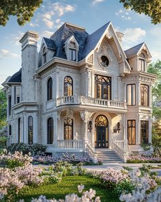 this is an artist's rendering of a victorian style house