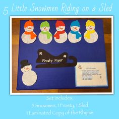 a snowman rug on a sled is shown with the instructions for how to make it