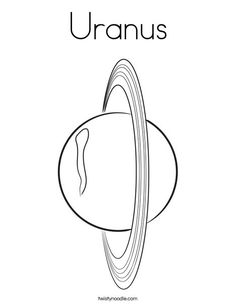 the letter u is for uranos coloring page with an image of saturn and its rings