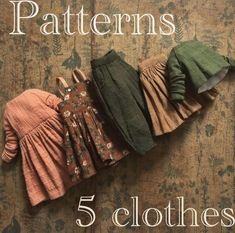 five clothes hanging on a wall with the words, 5 patterns