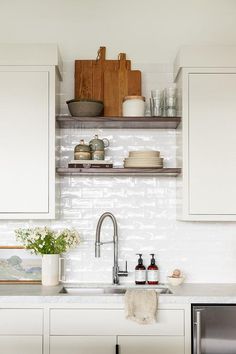 the kitchen is clean and ready to be used as a place for cooking or baking