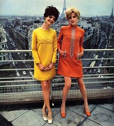 color fearless & and those orange pumps are adorable Vintage Fashion 1960s