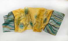 Hand painted silk scarf. Feathers silk scarf hand painted. Yellow grey scarf. Painted silk scarf, shawl. Yellow grey decorative scarf with peacock feathers. Summer scarf painted. Long fashion scarf. Bright scarf handpainted. Mothers Day gift. Shawls, scarves hand painted. All scarves in my store are painted by hand only! size - 17 by 70 inches this scarf paint on pure silk, ponge 6 MADE TO ORDER listing Please, Note! The scarf from this great photo was sold. This is one of my favourite photos in Handmade Silk Scarf For Summer, Yellow Silk Scarf For Summer, Handmade Silk Scarves For Summer, Yellow Artistic Silk Scarf For Spring, Artistic Yellow Silk Scarf For Spring, Artistic Handmade Silk Scarf For Summer, Handmade Artistic Silk Scarf For Summer, Bright Scarf, Feather Scarf