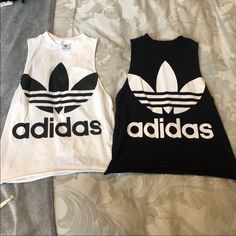 Black And White Adidas Tanks . Size Xs Like Brand New Adidas Logo Summer Top, Summer Adidas Logo Top, Adidas Logo Tops For Spring, Adidas Logo Tops, White Adidas Tops For Spring, Trendy White Adidas Tops, Black And White Adidas, Adidas Tops, Adidas Black