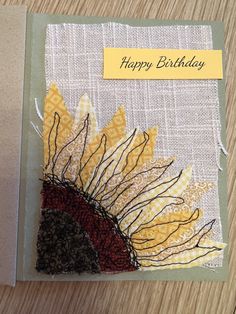 a birthday card with an image of a sunflower