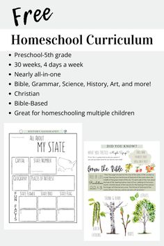 the free homeschool printables are available for students to use on their homeschool