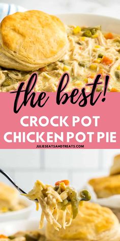 the best crock pot chicken pot pie recipe is so easy to make and delicious