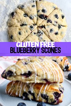 blueberry scones stacked on top of each other