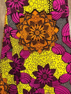 This pink and gold African Fabric is high quality African print made from 100% cotton and it's 45 inches wide. It is used for making African Clothing, African quilts, & For Home decoration. FYI: Print is Double sided. The listing is for 1, 6 yards and Headwrap Each piece of fabric measures:  36in by 45in for 1 yard 216in by 45in for 6 yards 70in by 22in for Head wrap If you purchase more than one yard, you will receive one continuous piece. *If you require more than what I have listed, feel free Pink Ankara Fabric, Traditional Yellow Fabric With Colorful Pattern, Black Ankara Fabric With Colorful Pattern, Yellow Printed Ankara Fabric, Orange Ankara Fabric With Batik Print, Colorful Cotton Fabric With Yellow Pattern, Ankara Fabric With Vibrant Print, Printed Yellow Ankara Fabric, Colorful Patterned Yellow Cotton Fabric