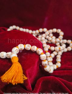 Welcome To My SHOP HAPPY CELEBRATION  Tulsi 108 Prayer Beads Mala,Ram Nam Holy Basil Japa Mala,Meditation Hare Raam Necklace,Knotted Wood Rosary,Free Shipping Energized Karma Nirvana Meditation  Product Item; Tulsi Mala  Material; Tulasi Mala  Size ; 28 Inch  Tulsi beads, commonly known as Malas, serve multifaceted purposes deeply rooted in Hindu spirituality and cultural traditions. Primarily employed as a meditation aid, these beads facilitate a focused and serene state of mind through repetitive counting. Moreover, they play a pivotal role in chanting mantras, allowing individuals to express spiritual devotion and mindfulness. The sacred association with the Holy Basil plant enhances one's spiritual connection, making the Mala a symbol of faith and commitment. Beyond personal practices, Festive Hand-strung Beaded Necklaces As Gifts, Hand-strung Beaded Necklaces As Festival Gifts, White Wooden Beads Necklace For Meditation, Traditional Wooden Beads As Gift, Traditional Wooden Beads For Gifts, Round Beaded Necklaces For Festivals As Gifts, Round Beaded Necklaces For Festivals And Gifts, Beaded Necklaces With Round Beads For Festivals, White 8mm Beads For Festival