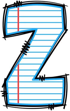 the letter z is made up of lined paper