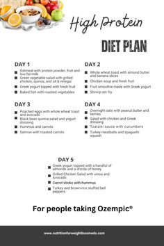 Ozempic® quiets the food noise, making it easier to follow a well-balanced diet, rich in protein and moderate in carbs. This supports blood sugar control and aids in weight loss. Simple to follow, with family-friendly foods. As a Registered dietitian and mom, I am all about keeping healthy eating simple. Balanced Nutrition Meal Plan, List Of Healthy Proteins, Dietitian Recommended Meals, Food Noise, Macronutrient Meal Plan, Low Cholesterol Meal Plan, High Protein Diet Plan, Ozempic Diet, Eating Simple