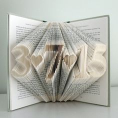 an open book with folded pages in the shape of flowers