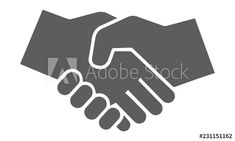 two hands shaking each other over a white background