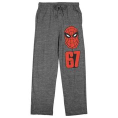 Go retro with these Spider-Man Classic sleep pajama pants. The pants feature an image of the superhero's mask above the red number 67. The pants come in gray heather and are equipped with an adjustable elastic waistband and a pair of pockets. Spider-Man fans will love these comfy and cozy sleep pajama pants. Spider Man Mask, Superhero Masks, Sleep Pants, Comfy Pants, Pants Large, Pajama Bottoms, Cute Fits, Bottom Clothes, Day And Night