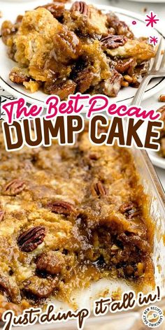 Pecan Dump Cake Pecan Dump Cake, Dark Brown Sugar, Fall Desserts Easy, Pecan Cake, Refreshing Desserts, Dump Cake Recipes, Dump Cake, Cake Mix Recipes, Thanksgiving Desserts