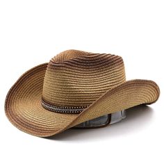 PRICES MAY VARY. Ultimate Sun Protection: This straw beach hat offers excellent sun protection in summer days. The wide brim covers all your facial region & neck and shades them perfectly wherever you go. It provides you with a portable shadow shelter and keeps you safe from all angles of blazing sunlight. This straw hat is one of your summer must headwear Breathable & Comfortable: This womens mens straw cowboy hat is make by high quality paper straw fabric, environmental protection and skin-fri Western Hats For Women, Ladies Fedora Hat, Cowboy Hats Women, Wide Brim Hat Summer, Womens Beach Hat, Jazz Hat, Novelty Hats, Straw Hat Beach, Beach Vintage