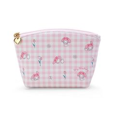 My Melody Gingham Pouch 17.5×5.5×12.5cm approx.pou Makeup Kawaii, Skincare Accessories, Pink Vanity, Travel Skincare, Pink Cosmetics, Flat Pouch, Big Watches, Pens And Pencils, Writing Supplies