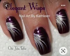 New Year's Nails Design, Fireworks Nails Design, Most Beautiful Nails, Purple Nail Art Designs, Purple Manicure, Fancy Nail Art, Nail Art Diy Easy, Purple Nail Art, Nagellack Trends