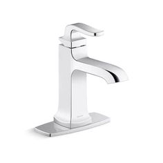 a white faucet on a white background