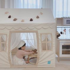 🔶Model No.🔶 Play House: Lovely Beige
This is Petite Maison's hand-made play house with high quality non-toxic materials.

This item is the most popular model in Play House series among Korean consumer. 

How about customers abroad?

Let me know which one is your favorite Play House model.
💌 For more info, email global@petite-maison.co.kr Tent Ideas, Baby Playroom, Kids Playhouse, Play House, Cubbies