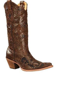 Corral Women's Lizard Inlay Cowgirl Boot - C2118 Western Style Square Toe Boots For Western-themed Events, Country Style Boots With Leather Sole For Fall, Rugged Brown Boots For Country Events, Western-themed Leather Sole Boots For Fall, Western Round Toe Boots, Brown Western Heeled Boots For Western-themed Events, Brown Country Style Moto Boots For Western-themed Events, Country Style Ankle Boots For Western-themed Events, Western Style Boots For Country Events