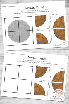 the printable memory puzzle for children to play with