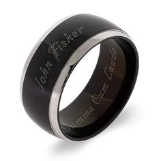 In sizes 9 to 13  the Black Plate Steel Lined Men's Graduation Class Ring is engravable on the inside & outside of the band for a truly customizable piece. Graduation Rings College Men, Father's Day Black Engraved Jewelry, Men Class Ring, Class Of 2024 Rings, College Class Rings, Male Graduation, Graduation Rings, Graduation Year, Family Tree Necklace