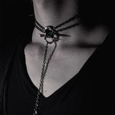 Lapis Lariat Choker – Remains Double Ouroboros, Dark Silver Jewelry, Convertible Necklace, Dark Jewelry, Lapis Pendant, Gothic Accessories, Jewellery Inspiration, Neck Choker, Textured Ring