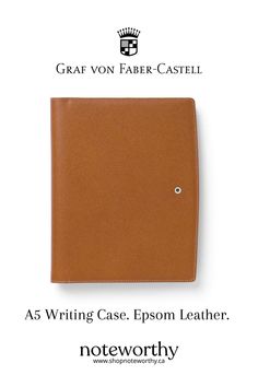 Graf von Faber-Castell Writing Case A5, Epsom Leather - Brown Embossing Techniques, Pencil Cases, Faber Castell, Leather Goods, Full Grain Leather