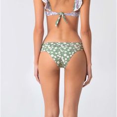 The Aleli Reversible Bikini Bottom Is Reversible, Designed With Two Flattering Prints On Each Side. Made Of A High Quality Fabric That Is Soft And Stretchy To Ensure Maximum Comfort. This Bottom Features Classic Coverage, Perfect For Those Who Want To Show Off Their Curves Without Sacrificing Modesty. Spring Seamless Swimwear With Tie-side Bottom, Seamless Spring Swimwear With Tie-side Bottom, Seamless Tie-side Bottom Swimwear For Spring, Green Tie-side Bottom Swimwear, Bra Friendly, Green Bra-friendly Tie-side Swimwear, Green Tie-back Swimwear For Beach Party, Competitive Swimming Suits, Swimsuit Pattern, Tankini Swimsuit Top