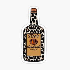 an animal print bottle sticker on a white background