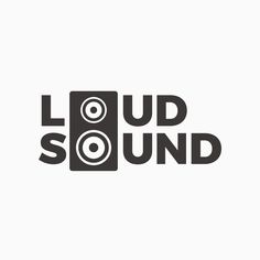 the loud sound logo is black and white