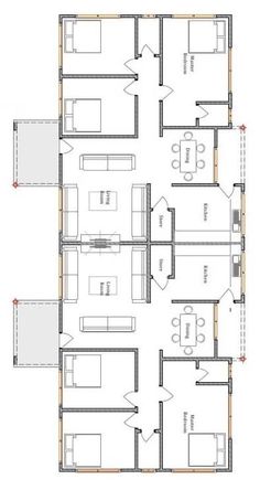 the floor plan for an office with two separate rooms and one living room on each side