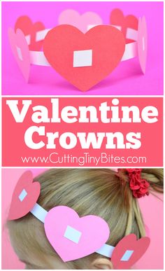 valentine's day crown made out of paper hearts and cut outs for the crowns