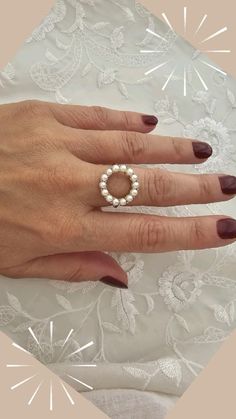 #jewelry #handmadejewellery #pearlring #pearl #goldpearlring #goldsmith #stackablerings Elegant Pearl Chain Ring, Pearl Ring For Wedding, Pearl White Pearl Ring For Anniversary, Fine Jewelry Pearl Open Ring, Elegant Pearl Rings With Pearl Chain, Gold Round Pearl Charm Ring, Elegant Wedding Rings With Pearl Chain, Wedding Pearl Open Ring, Anniversary Pearl Open Ring