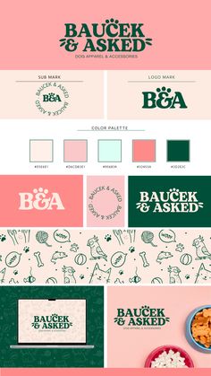 the brand identity and logo design for bake & baked, which is based on bakery products