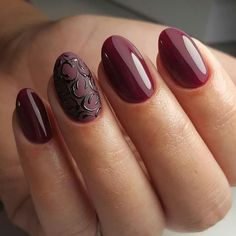 Short Nail Art Designs, Short Nail Art, Maroon Nails, Short Nails Art, Gel Nail Colors, Burgundy Nails, Short Nail, Red Nail, Black Nail