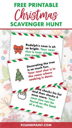 printable christmas scavenger hunt for kids to help them learn how to use it