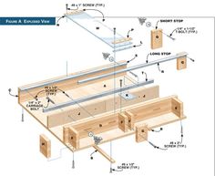 the parts of a workbench are shown in this diagram, with instructions to make it