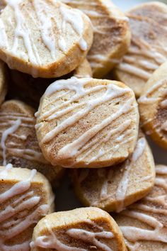 some cookies with icing on top of them