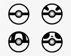 four black and white pokemon symbols