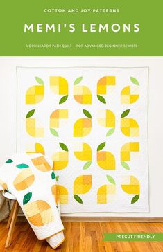 the cover of cotton and joy patterns mem's lemons quilt pattern book