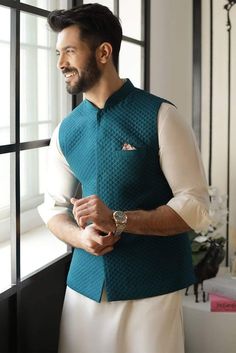 Men Ethnic Wear India, India Fashion Men, Indian Wedding Suits Men, Kurta And Pants, Indian Wedding Clothes For Men, Sania Maskatiya, Waistcoat Designs, Wedding Kurta, Boys Kurta Design