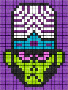 an image of a pixel art piece with the word space invade on it's face