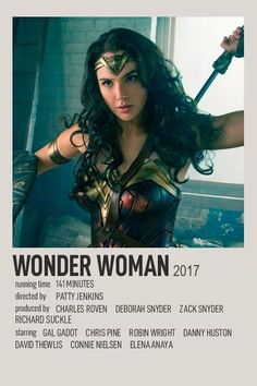 the poster for wonder woman is shown