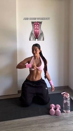 Waist-Snatching Abs Workout 💗 Snatched Waist Dumbell Workout, Exercise For Curvy Waist, Ab Pilates Workout, Effective Abs Workout, Pilates Ab Workout, Upper Ab Workout, Abs Routine